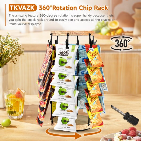 TKVAZK Chip Rack Display Stand with 360° Rotating Base - Image 2