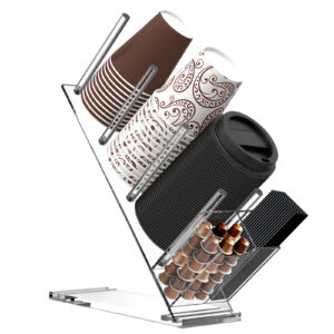 TKVAZK Acrylic Coffee Cup and Lid Organizer